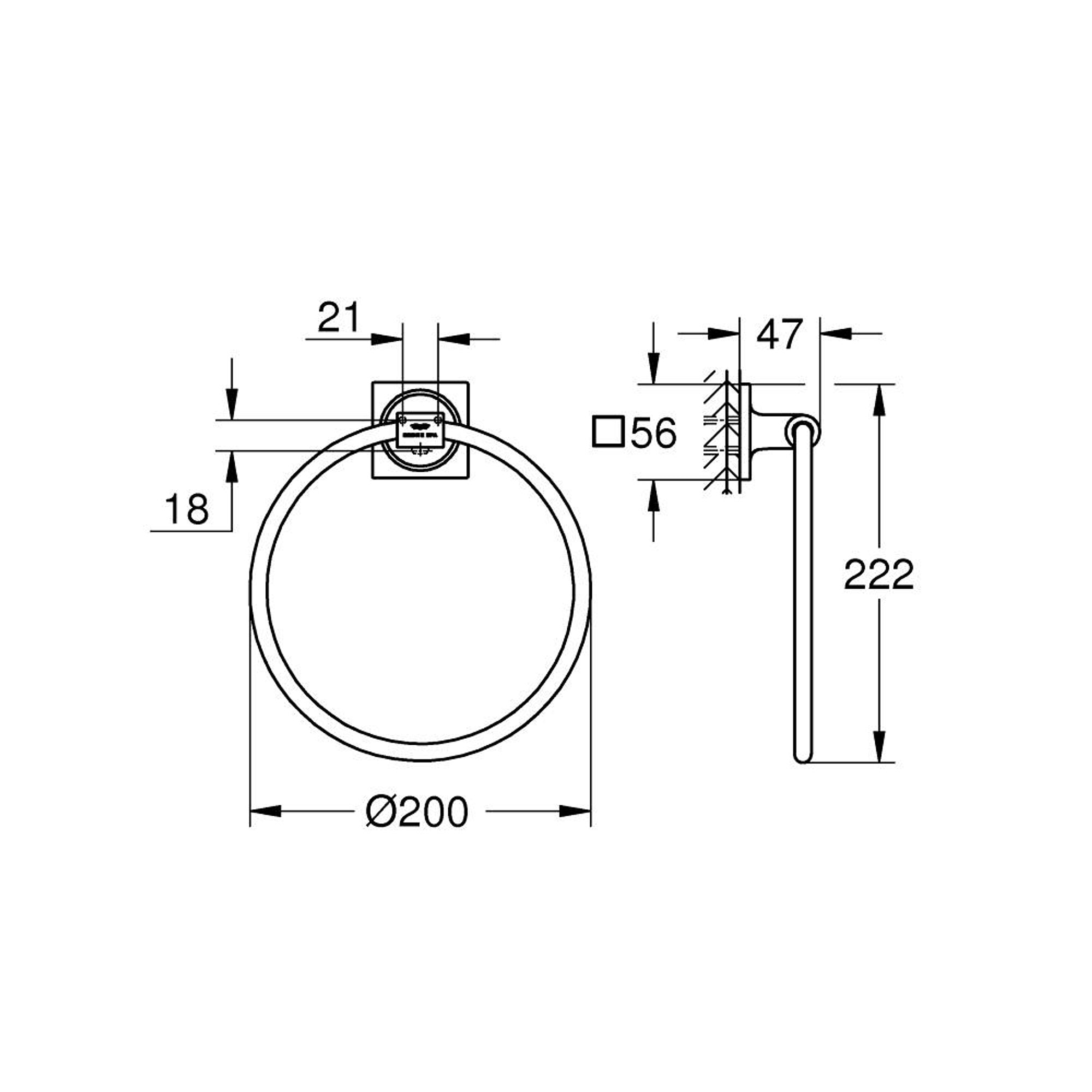 Grohe Allure Havlu Halkası Sert Grafit 40339A01