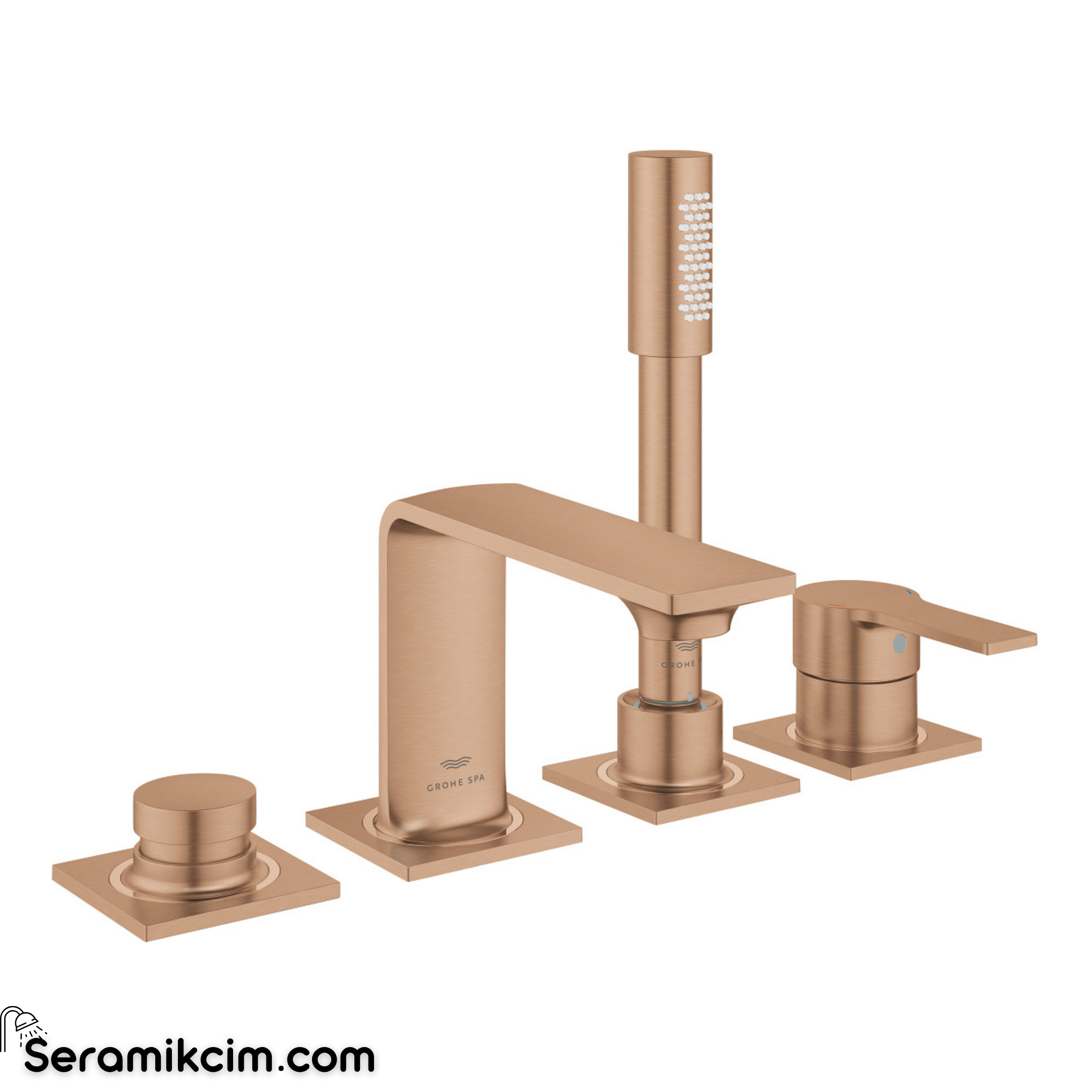 Grohe Allure New Dört Delikli Küvet Bataryası Mat Bakır 19316DL1