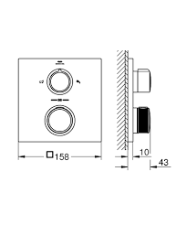 Grohe  Allure New Term. dış gövde Rapido banyo Fırçalı Altın 19446GN2 - 19446GN2