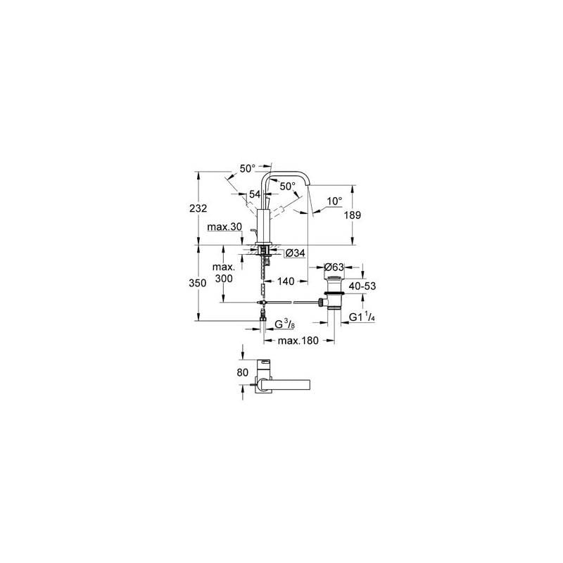 Grohe Allure Sifon Kumandalı Lavabo Bataryası - 32146000