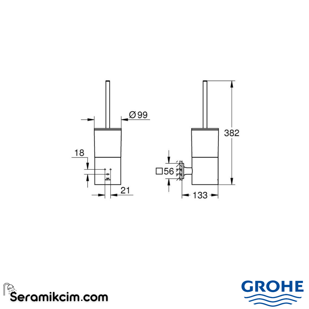 Grohe Allure Tuvalet Fırçalığı Krom 40340001 - 40340001