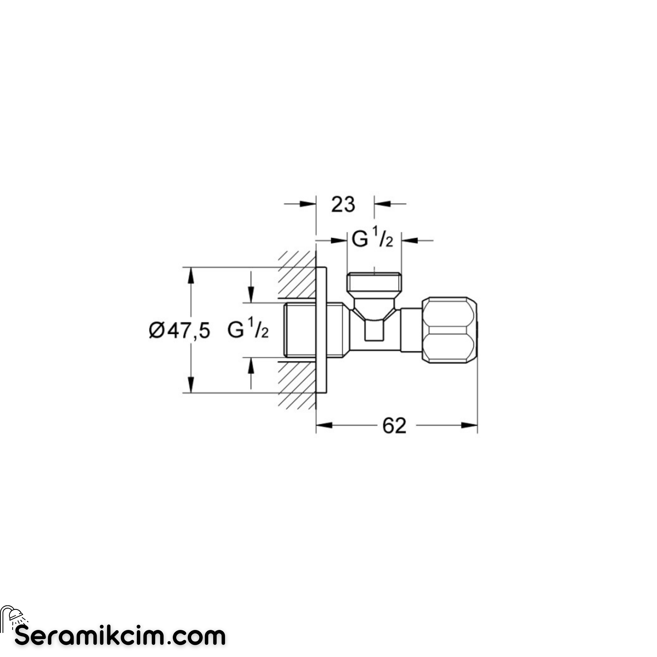 Grohe Angle valves neutral handle Ara musluk 1/2