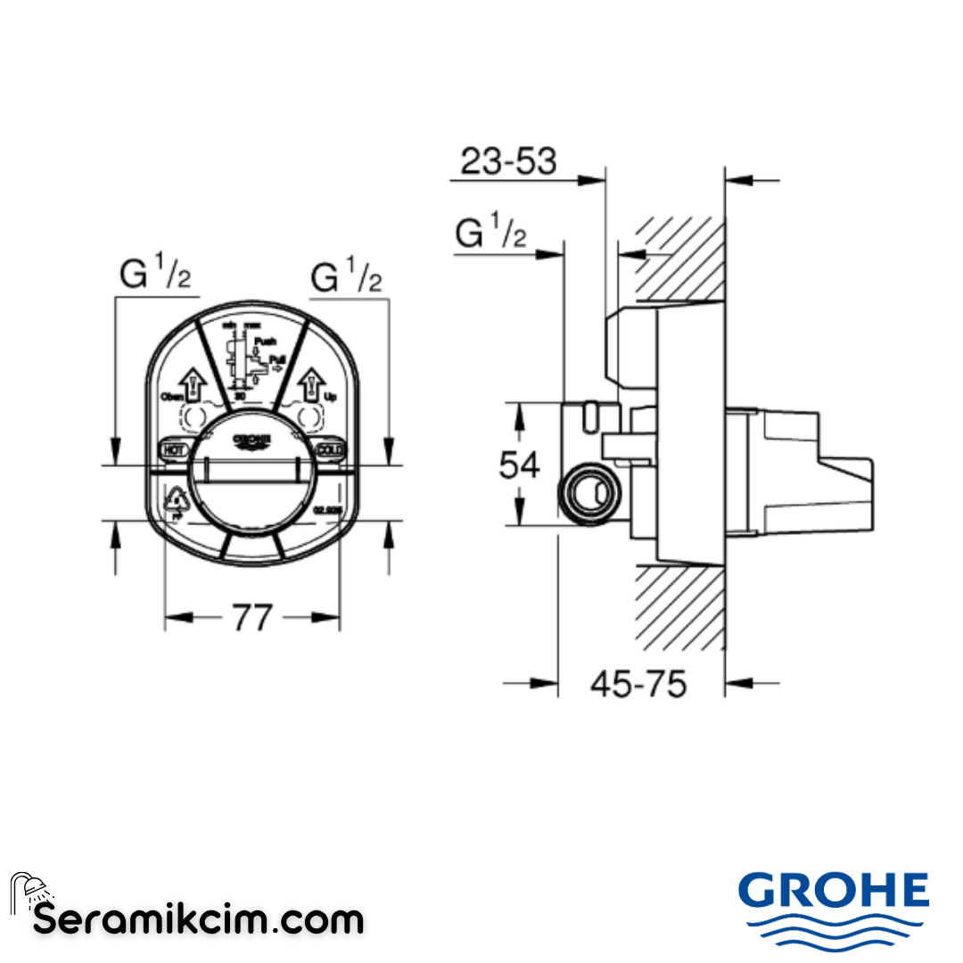 Grohe Ankastre Duş Bataryası İç Gövde 33962000