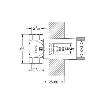 Grohe Ankastre Stop Valf İçin İç Gövde 1/2 - 29800000