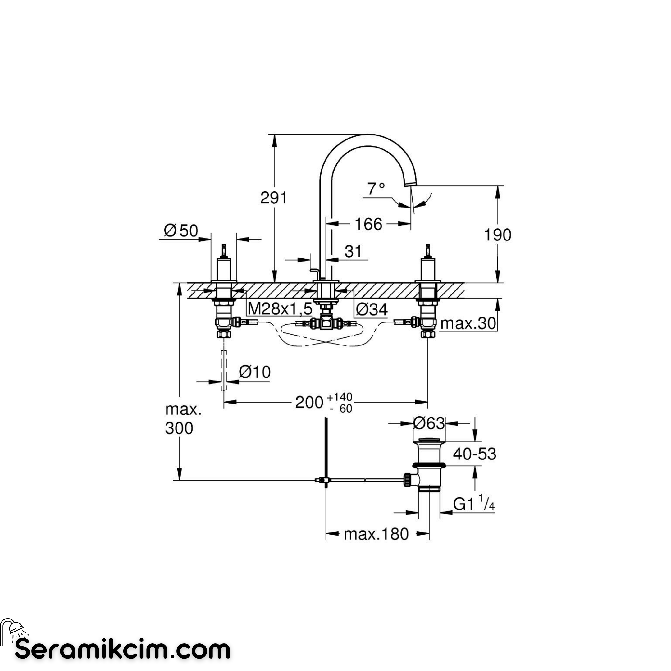 Grohe APC for Stick 2hdl basin 3-h L 20593AL0