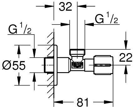 Grohe Ara Musluk (1/2 giriş, 1/2 çıkışlı) Krom 22041001