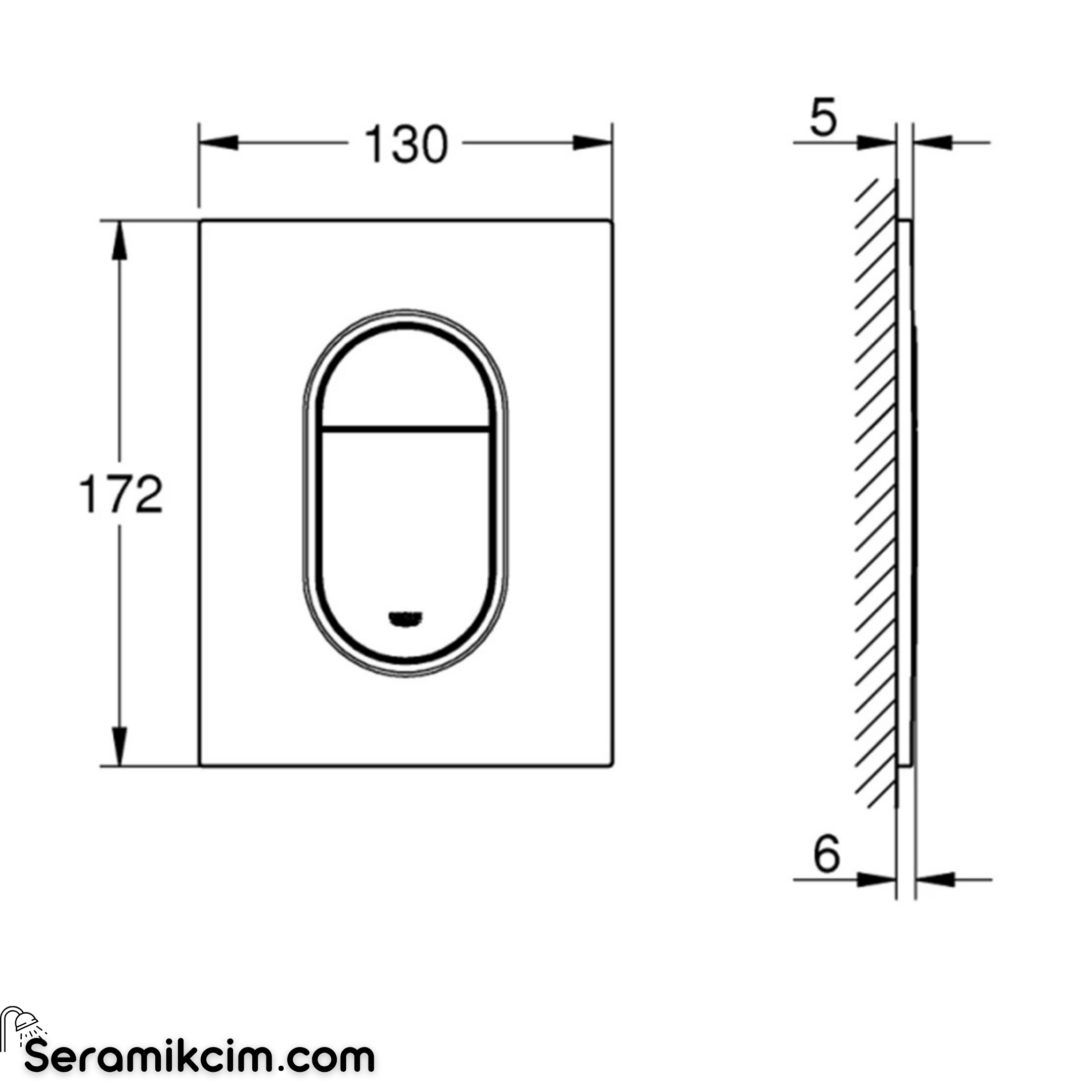 Grohe Arena Cosmopolitan S Gömme Rezervuar Kumanda Paneli, Paslanmaz Çelik 37624DC0