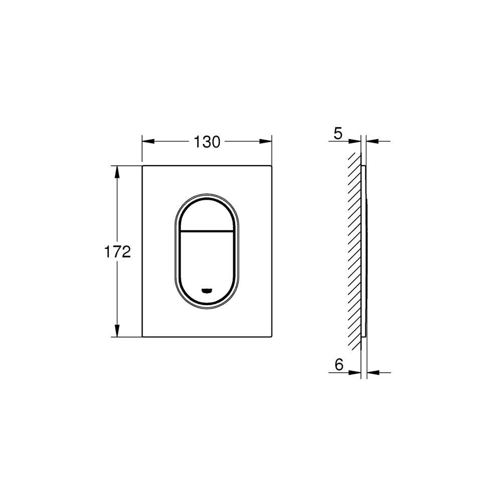 Grohe Arena Cosmopolitan S Gömme Rezervuar Kumanda Paneli, Krom - 37624000