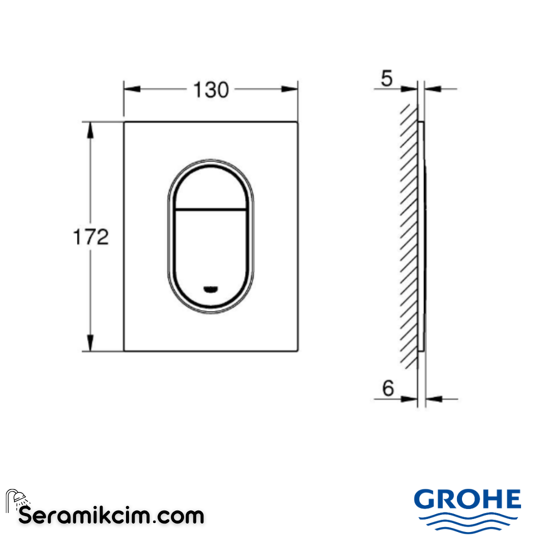 Grohe Arena Cosmopolitan S Kumanda Paneli, Parlak Bakır 37624DA0