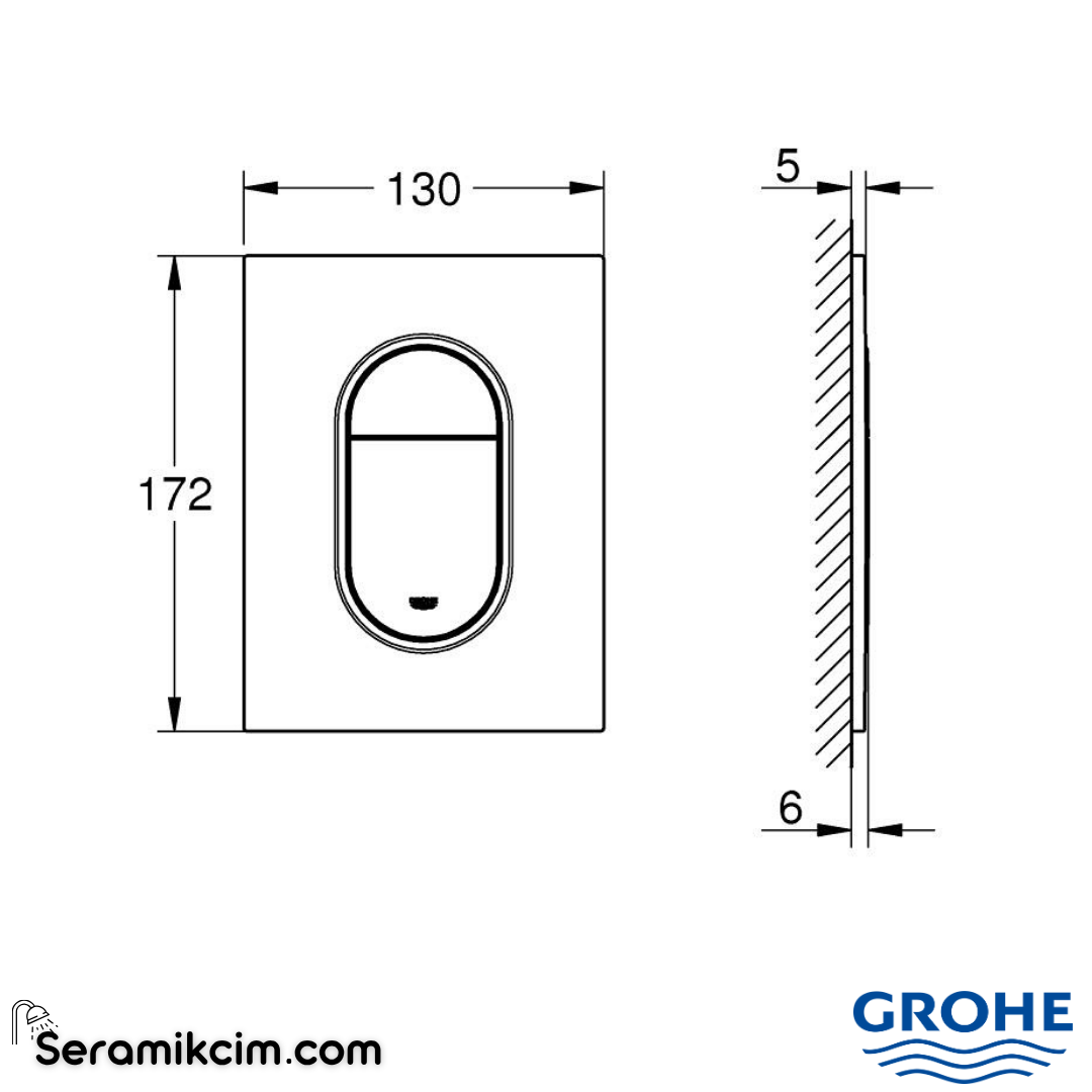 Grohe Arena Cosmopolitan S Kumanda Paneli, Sert Grafit 37624A00 - 37624A00