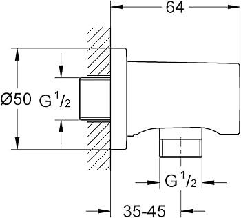 Grohe Askılı duş çıkış dirseği Mat Siyah - 22118KF0