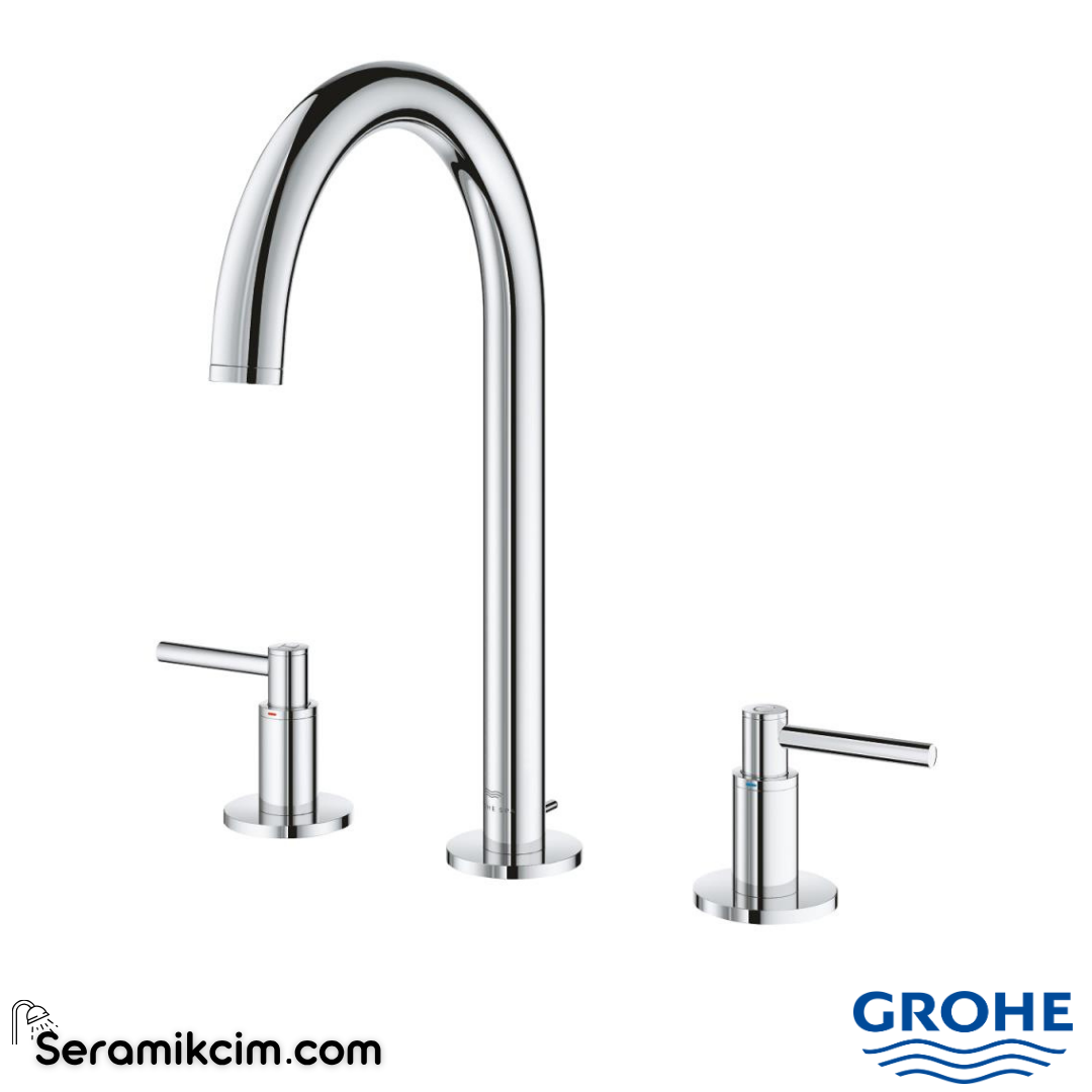 Grohe Atrio 3 Delikli Ankastre Lavabo Bataryası, Sifon Kumandalı Krom 20649000 - 20649000