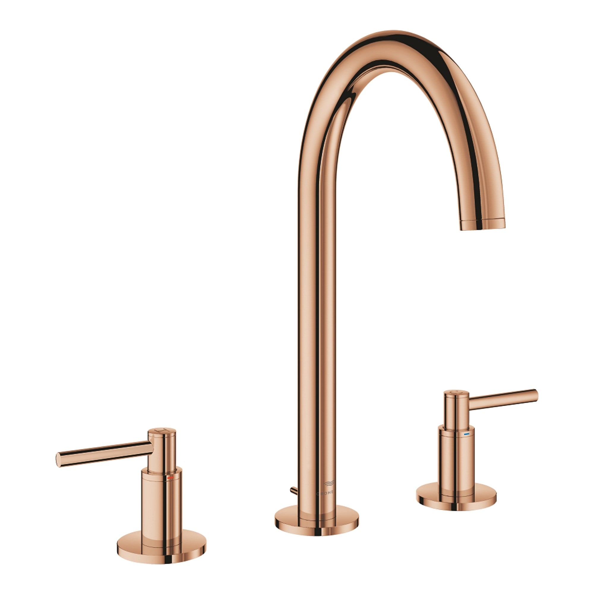 Grohe Atrio 3 Delikli Lavabo Bataryası L Boy Parlak Bakır 20649DA0