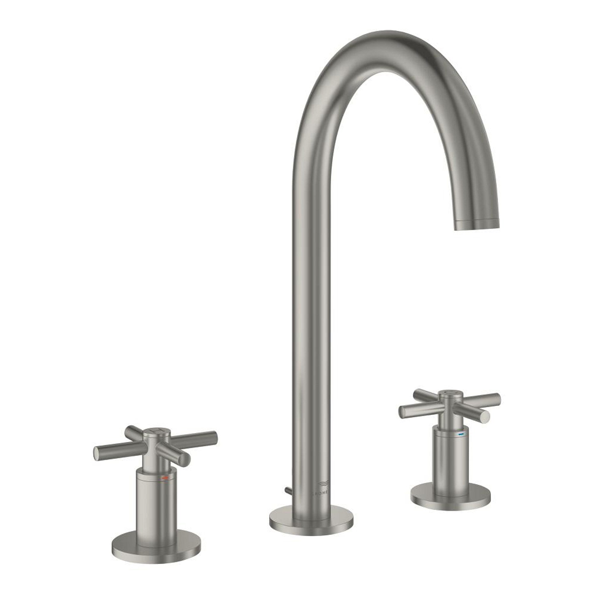 Grohe Atrio 3 Delikli Lavabo Bataryası L Boy Saten Çelik (Satin Steel) 20643MS0