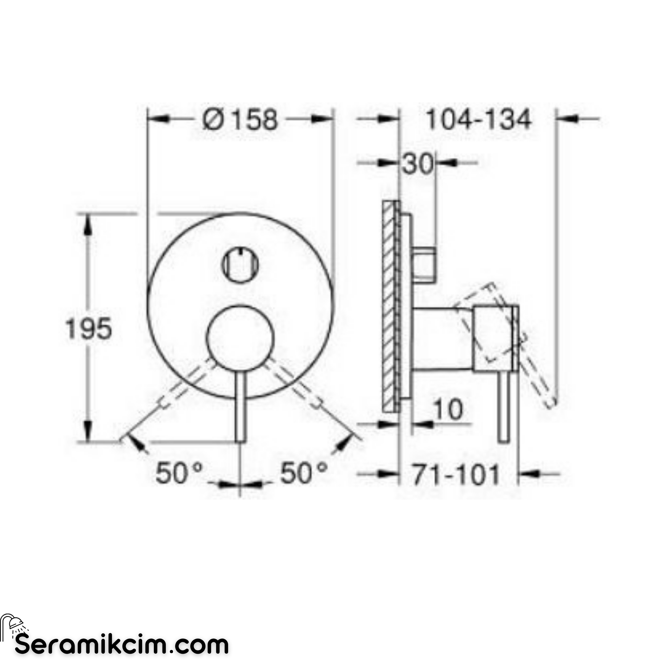 Grohe Atrio Ankastre Banyo/Duş Bataryası (Sıva Üstü Grubu), 3 Yollu, Paslanmaz Çelik 24356DC0