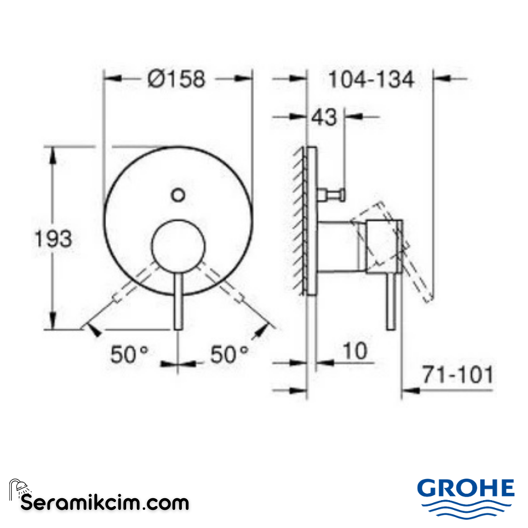 Grohe Atrio Ankastre Banyo/Duş Bataryası (Sıva Üstü Grubu) Altın 24355GL0 - 24355GL0
