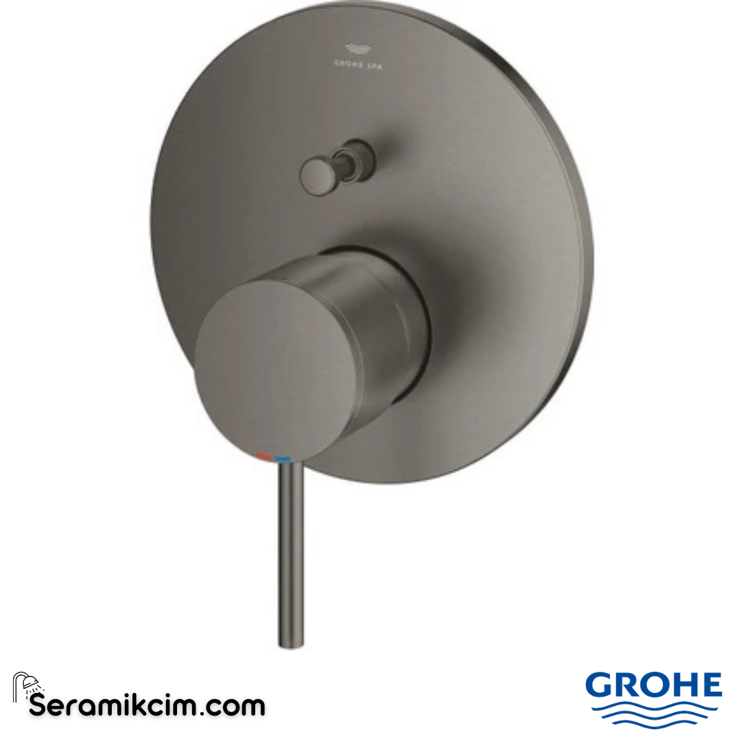 Grohe Atrio Ankastre Banyo/Duş Bataryası (Sıva Üstü Grubu) Fırçalı Sert Grafit 24355AL0 - 24355AL0