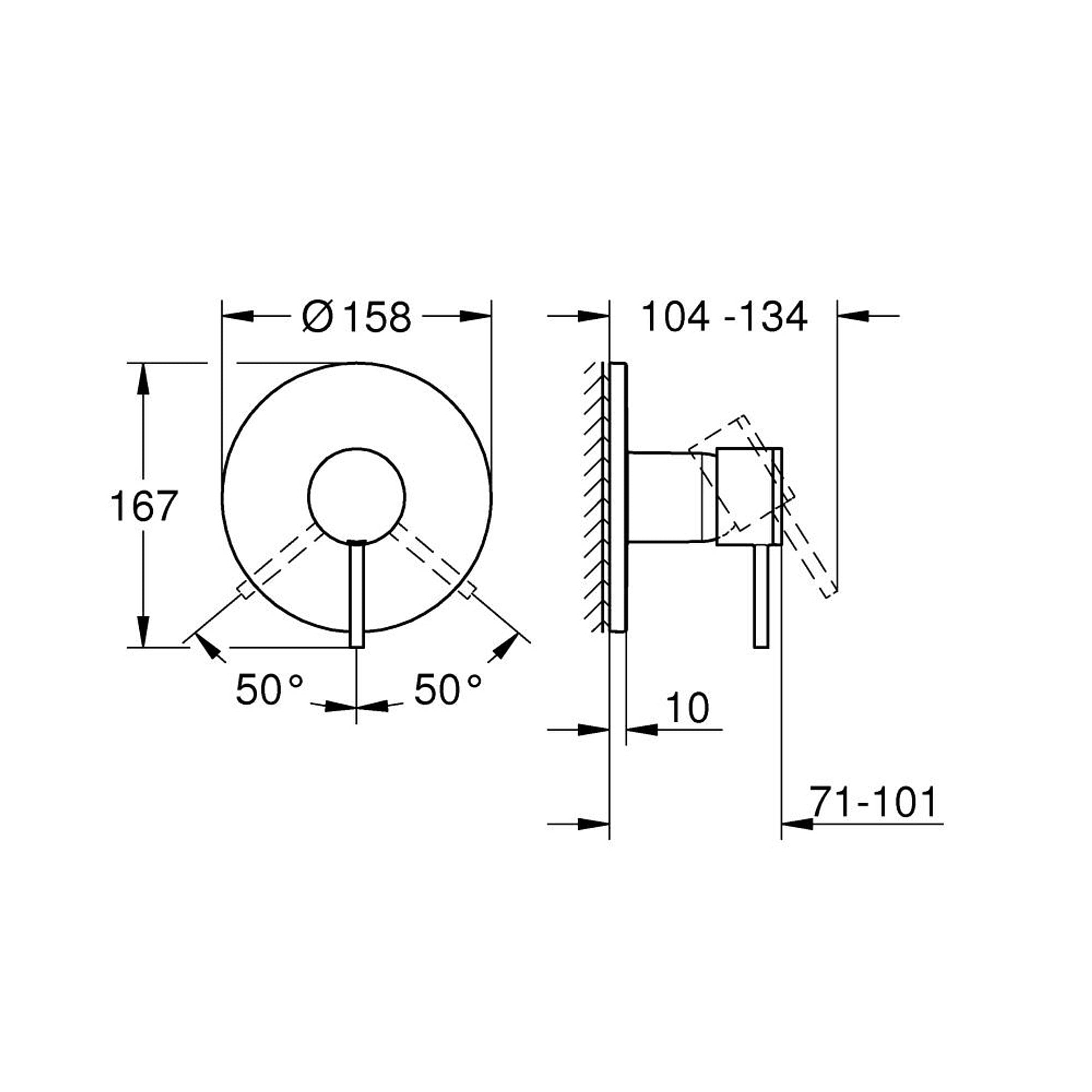Grohe Atrio Ankastre Duş Bataryası (Sıva Üstü Grubu) Parlak Altın 24354GL0