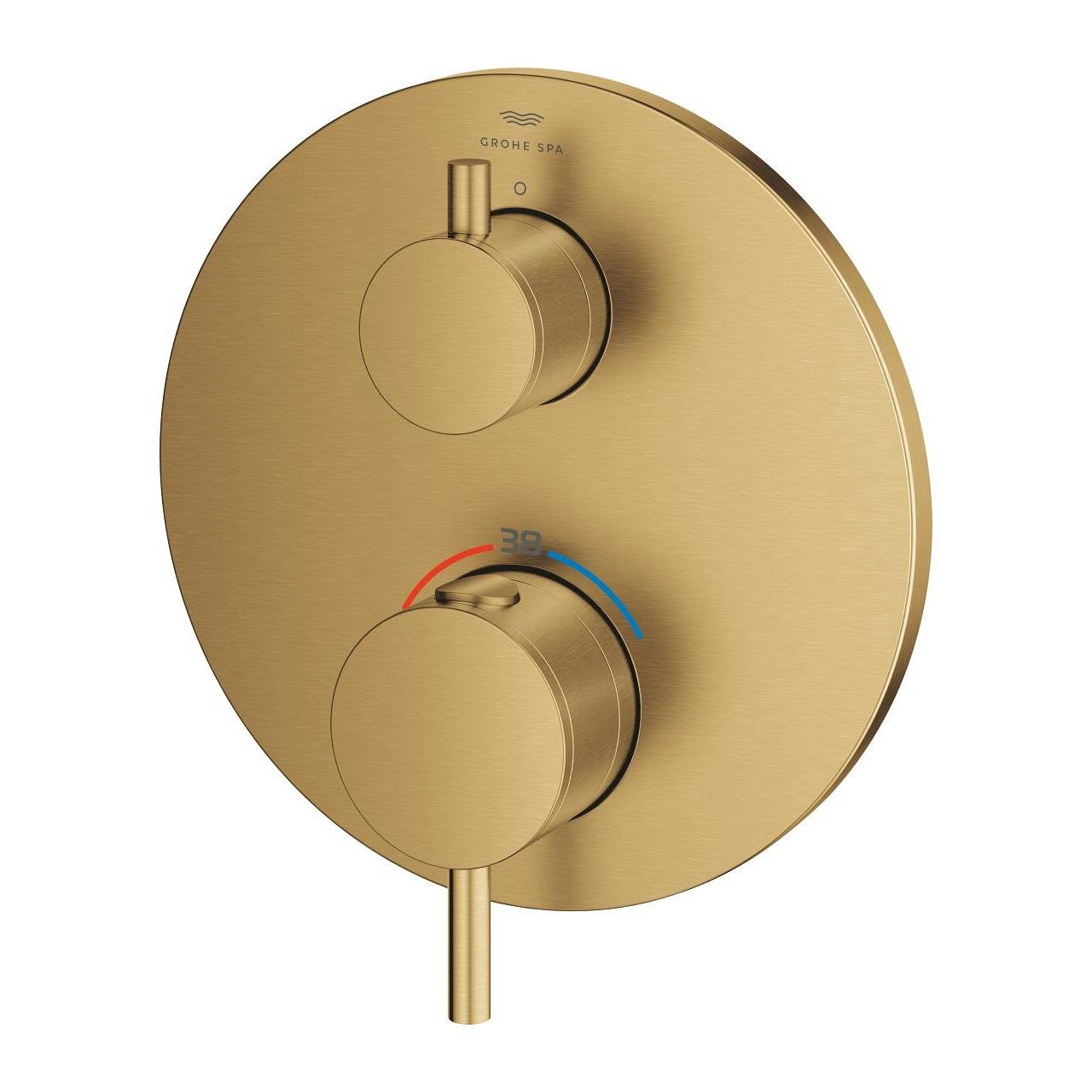Grohe Atrio Ankastre Termostatik Duş Bataryası (Sıva Üstü Grubu), Tek Çıkışlı, Fırçalı Altın 24357GN0