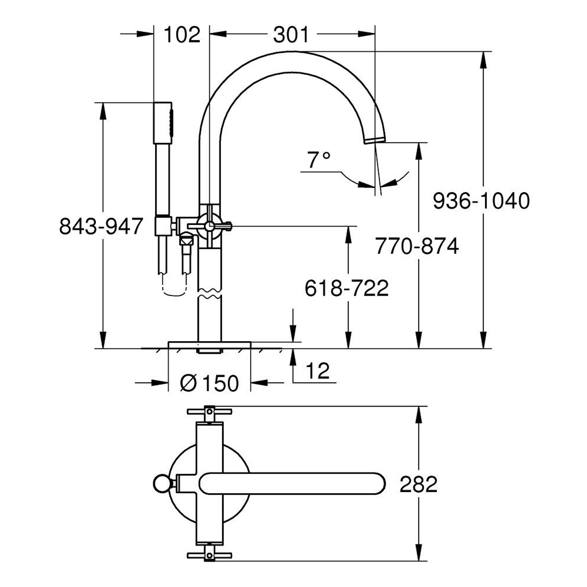 Grohe Atrio Banyo Bataryası Parlak Altın 25272GL0