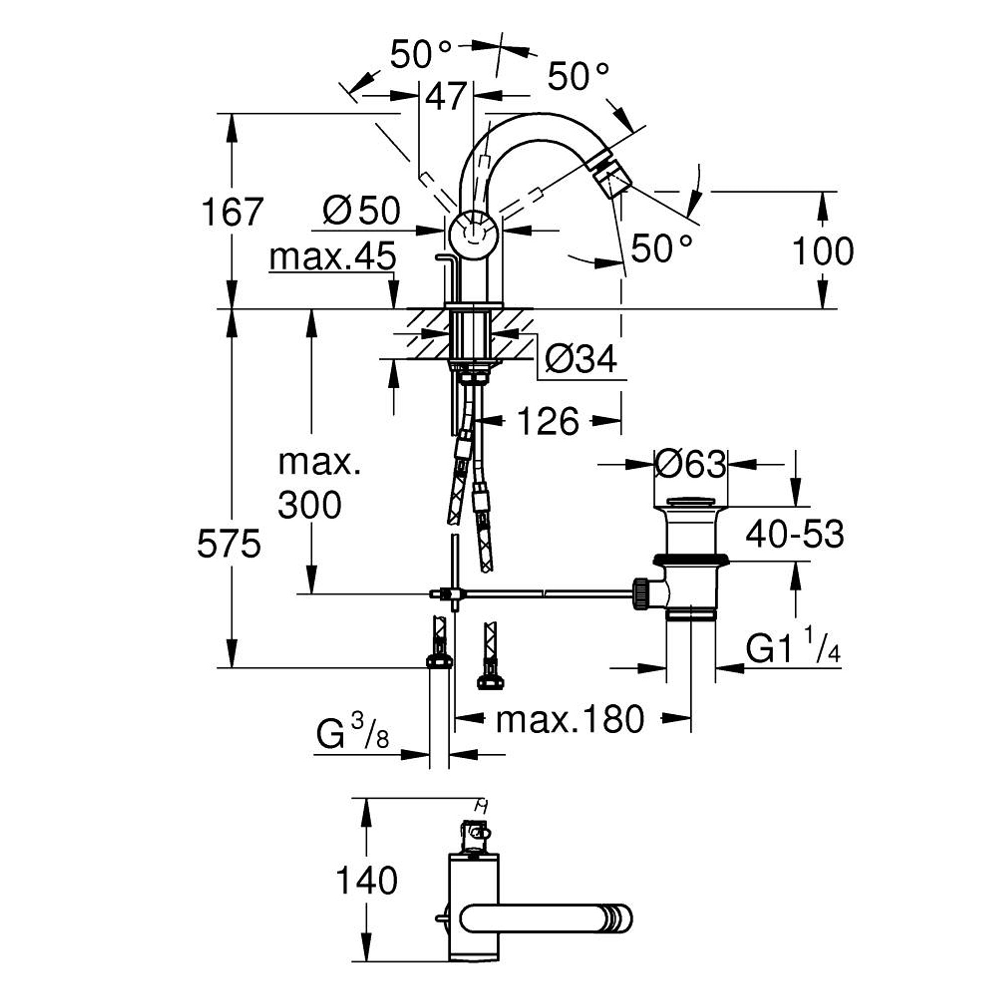 Grohe Atrio Bide Bataryası Paslanmaz Çelik 24364DC0