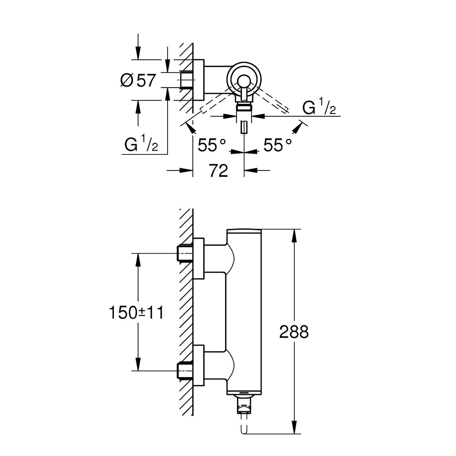 Grohe Atrio Duş Bataryası, Fırçalı Sert Grafit 32650AL3