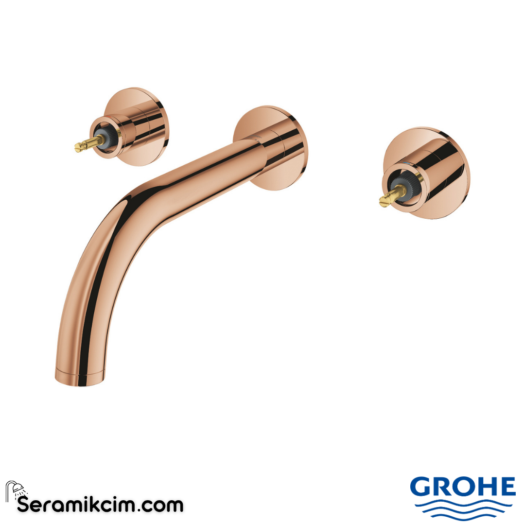 Grohe Atrio Private Collection 3 Delikli Ankastre Lavabo Bataryası (Sıva Üstü Grubu) Parlak Bakır 20587DA0 - 20587DA0