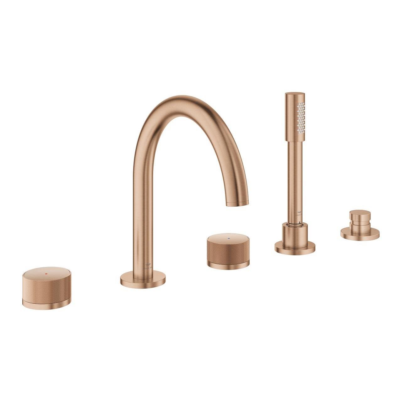 Grohe Atrio Private Collection 5 Delikli Ankastre Küvet Bataryası (Sıva Üstü Grubu), Fırçalı Bakır 25226DL0