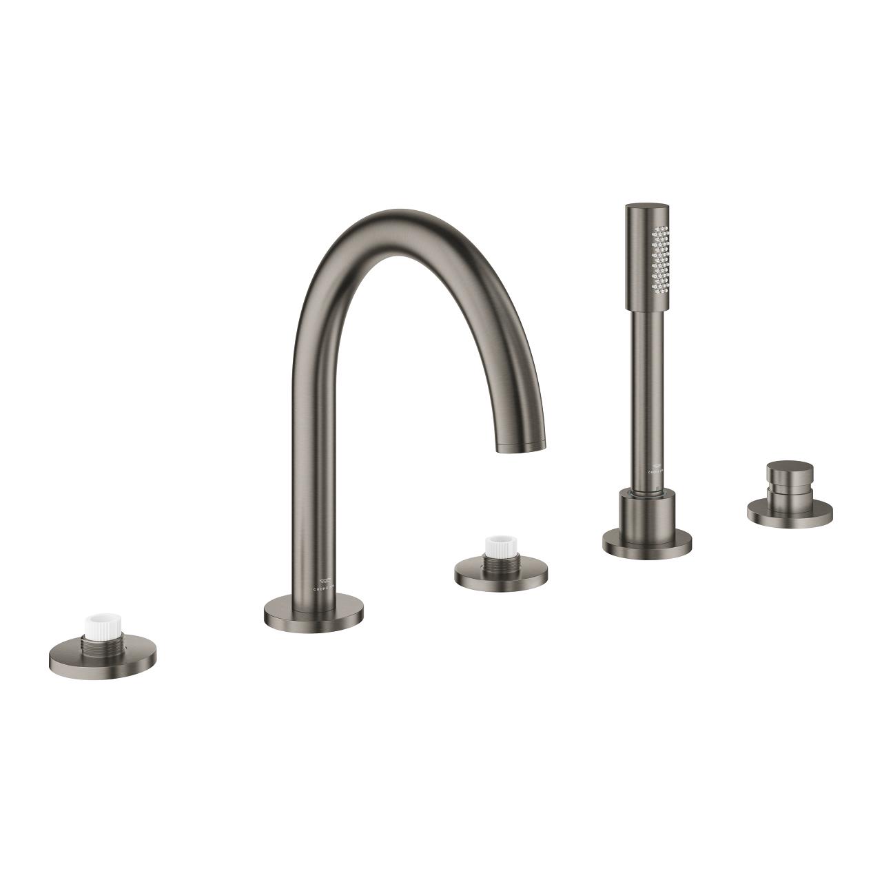 Grohe Atrio Private Collection 5 Delikli Ankastre Küvet Bataryası (Sıva Üstü Grubu), Fırçalı Sert Grafit 25224AL0