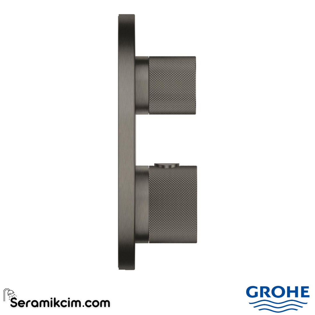 Grohe Atrio Private Collection Ankastre Termostatik Banyo Bataryası (2 Yollu, Sıva Üstü Grubu), Fırçalı Sert Grafit 24396AL0 - 24396AL0