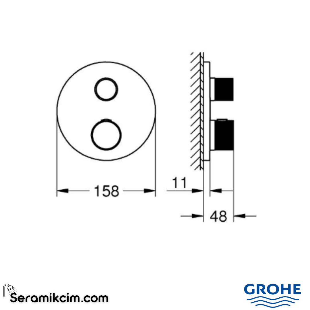 Grohe Atrio Private Collection Ankastre Termostatik Banyo Bataryası (2 Yollu, Sıva Üstü Grubu), Parlak Bakır 24396DA0