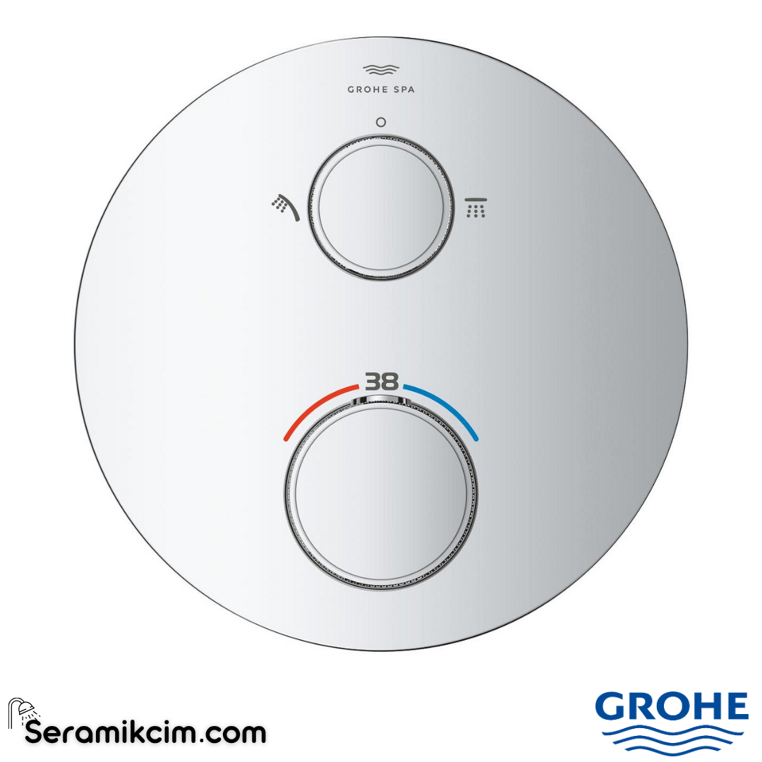 Grohe Atrio Private Collection Ankastre Termostatik Banyo Bataryası (2 Yollu, Sıva Üstü Grubu) Krom 24396000 - 24396000