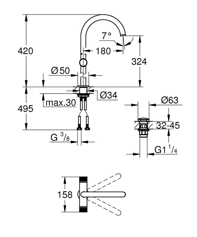 Grohe Atrio Private Collection Çanak Lavabo Bataryası, Fırçalı Bakır 21142DL0