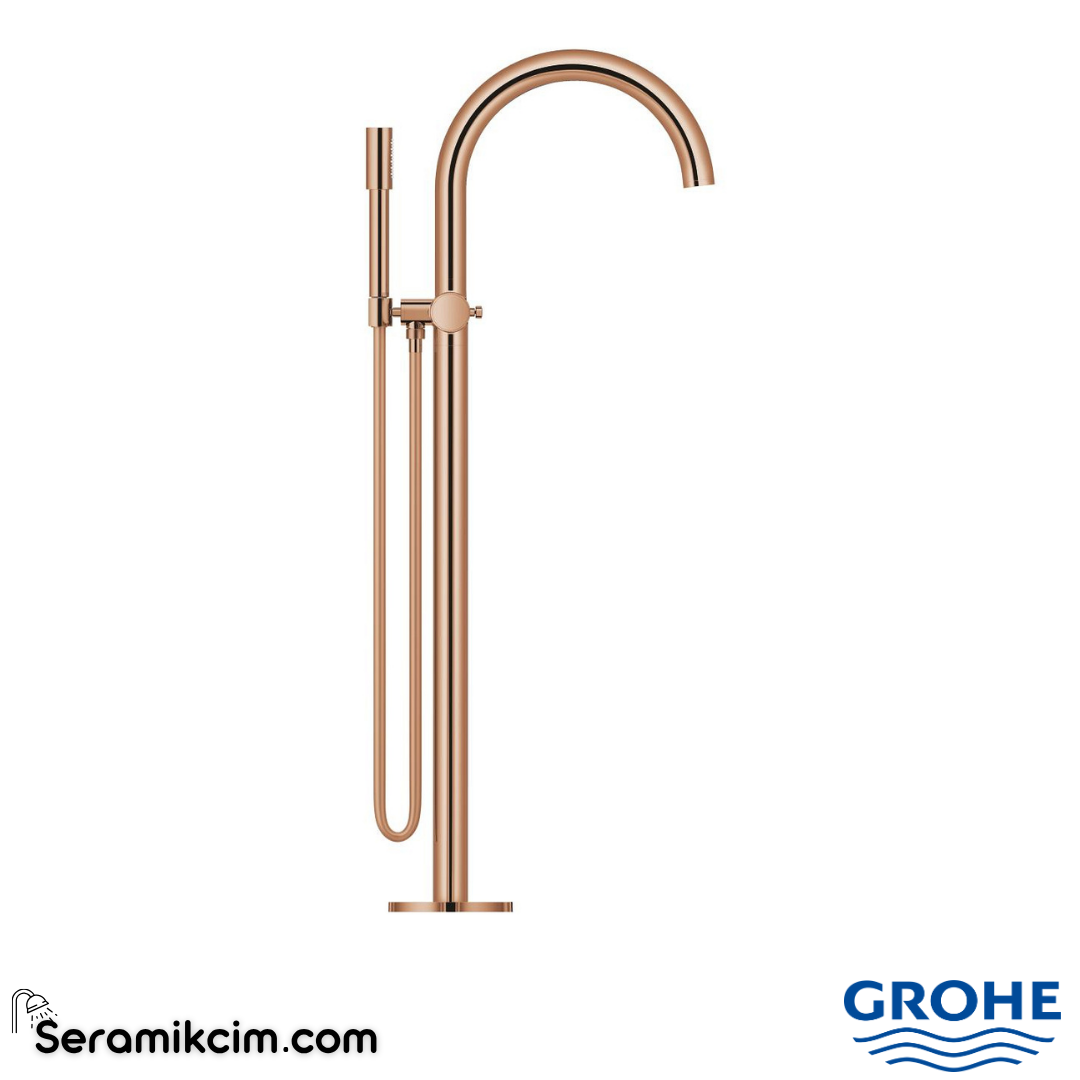 Grohe Atrio Private Collection Tek Yerden Küvet Bataryası (Sıva Üstü Grubu), Parlak Bakır 25229DA0 - 25229DA0