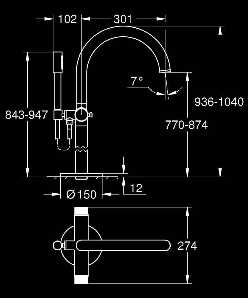 Grohe Atrio Private Collection Tek Yerden Küvet Bataryası (Sıva Üstü Grubu), Fırçalı Altın 25229GN0