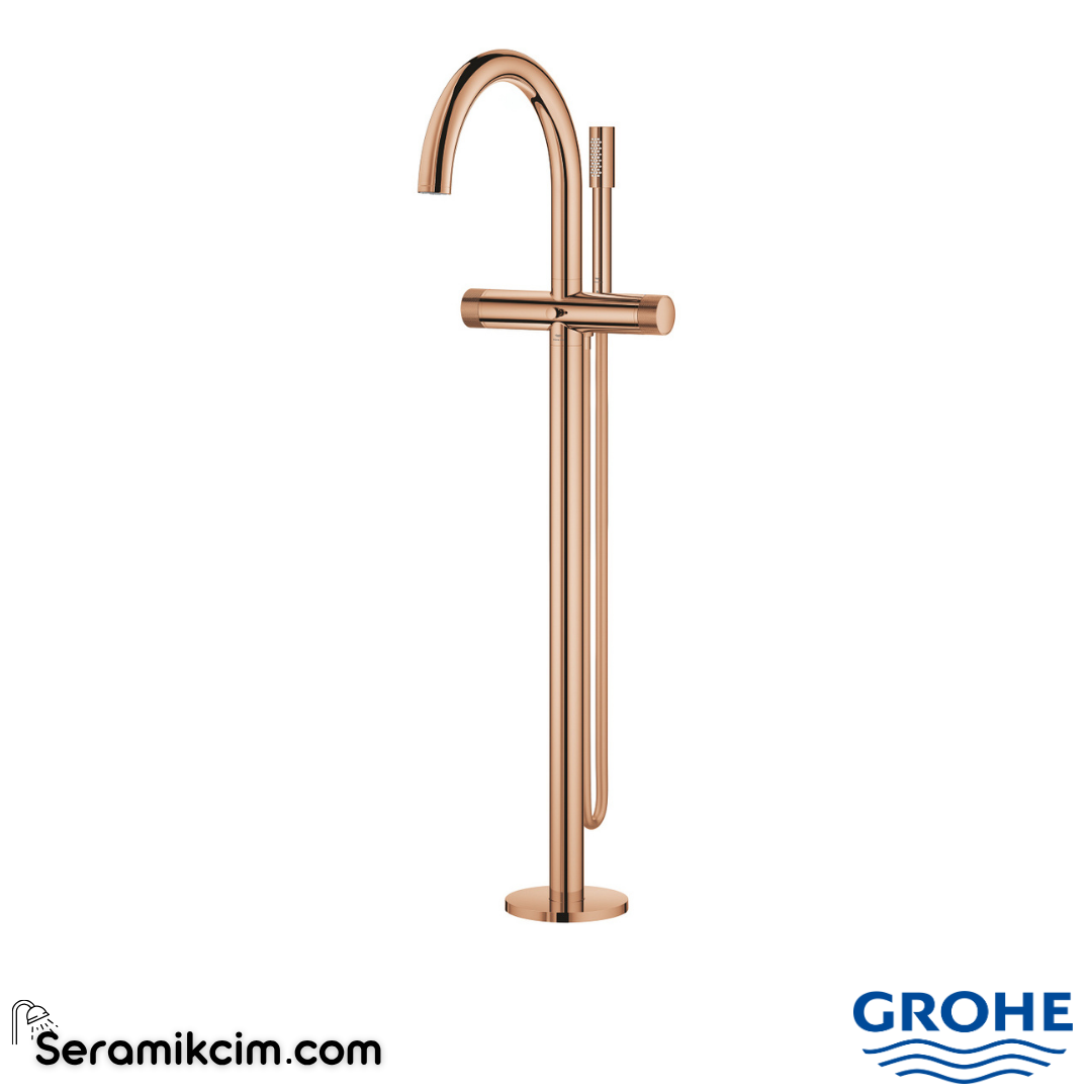 Grohe Atrio Private Collection Tek Yerden Küvet Bataryası (Sıva Üstü Grubu), Parlak Bakır 25229DA0 - 25229DA0