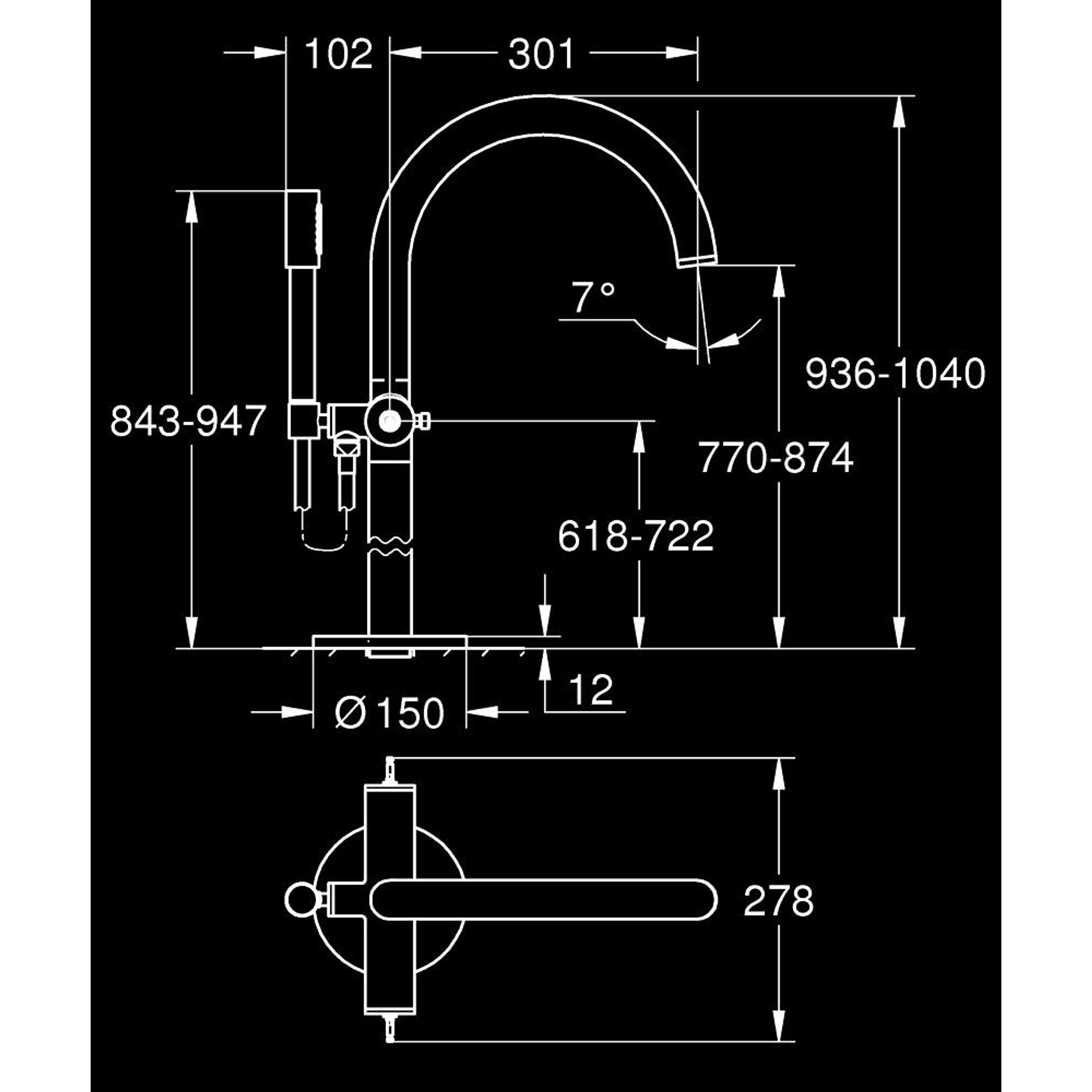 Grohe Atrio Private Collection Yerden Küvet Bataryası (Sıva Üstü Grubu) Krom 25227000