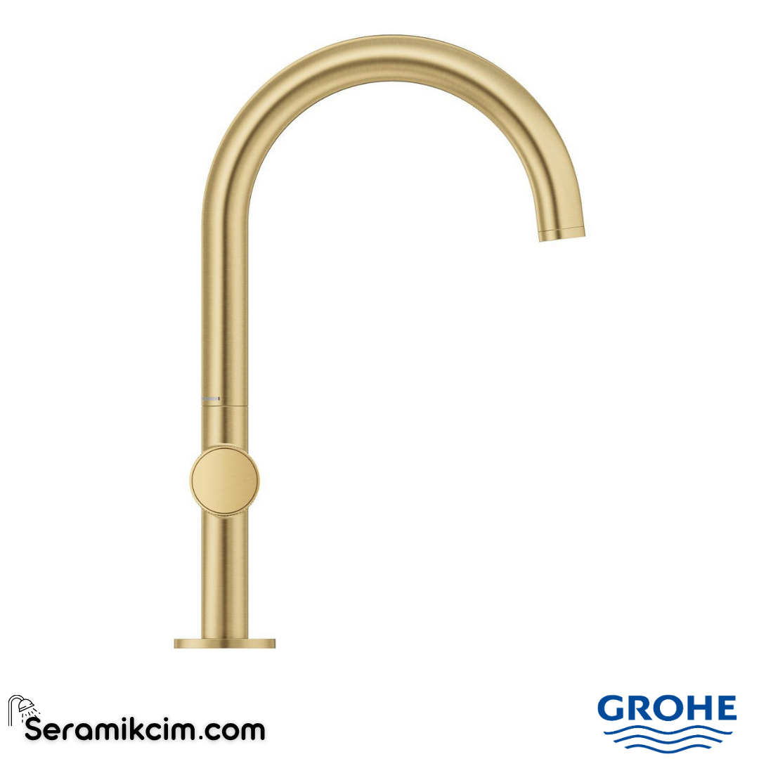 Grohe Atrio Private Collection Yüksek Lavabo Bataryası, Fırçalı Altın (L-Boy) 21138GN0