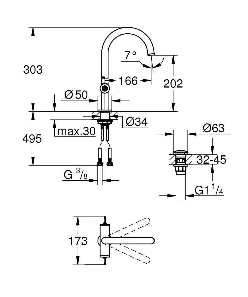 Grohe Atrio Private Collection Yüksek Lavabo Bataryası (L-Boy), Paslanmaz Çelik 21134DC0