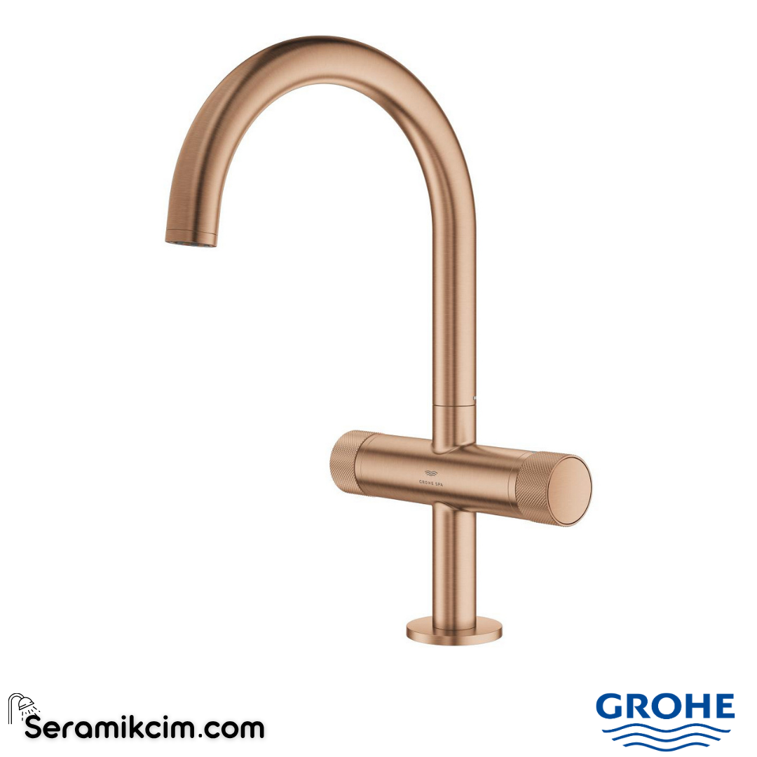 Grohe Atrio Private Collection Yüksek Lavabo Bataryası, Fırçalı Bakır (L-Boy) 21138DL0