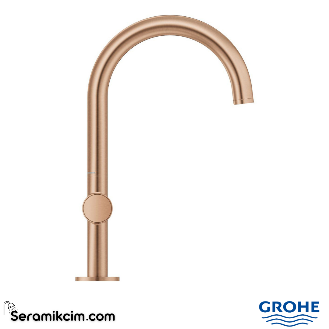 Grohe Atrio Private Collection Yüksek Lavabo Bataryası, Fırçalı Bakır (L-Boy) 21138DL0