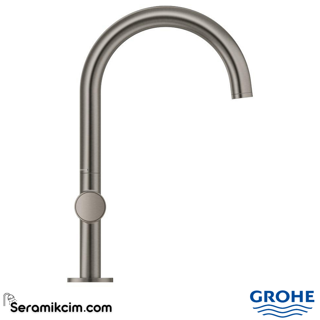 Grohe Atrio Private Collection Yüksek Lavabo Bataryası, (L-Boy) Fırçalı Sert Grafit 21138AL0 - 21138AL0