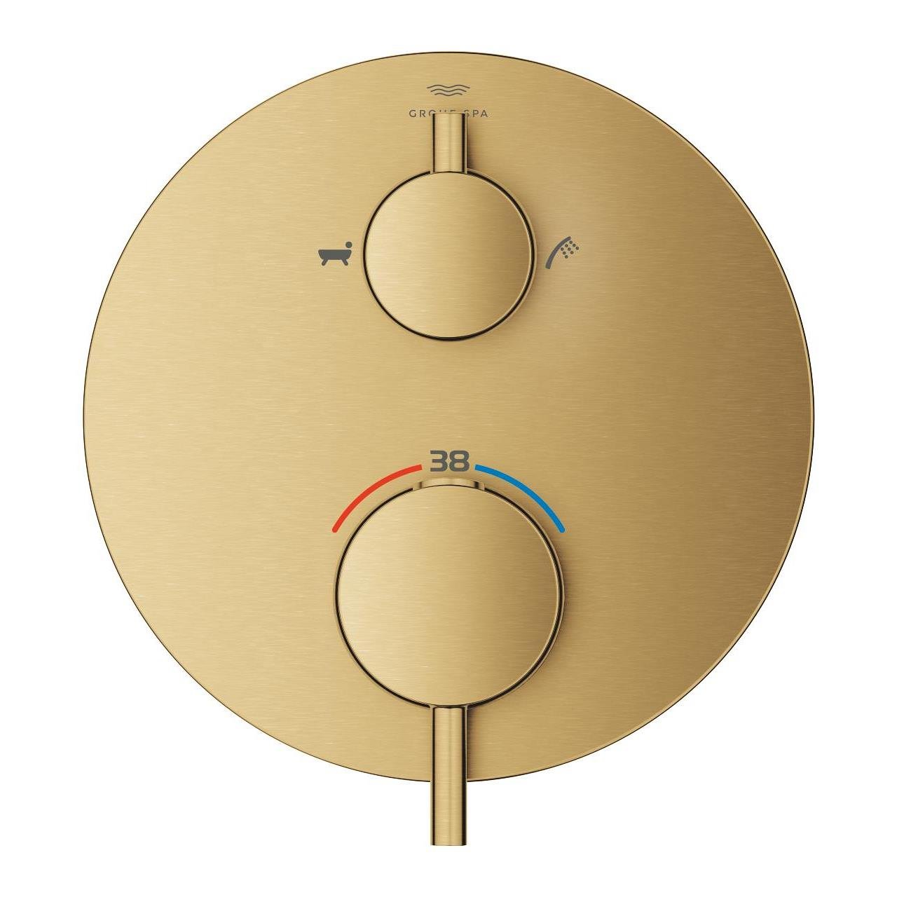 Grohe Atrio Termostatik Banyo/Duş Bataryası (Sıva Üstü Grubu), 2 Yollu, Fırçalı Altın 24359GN0
