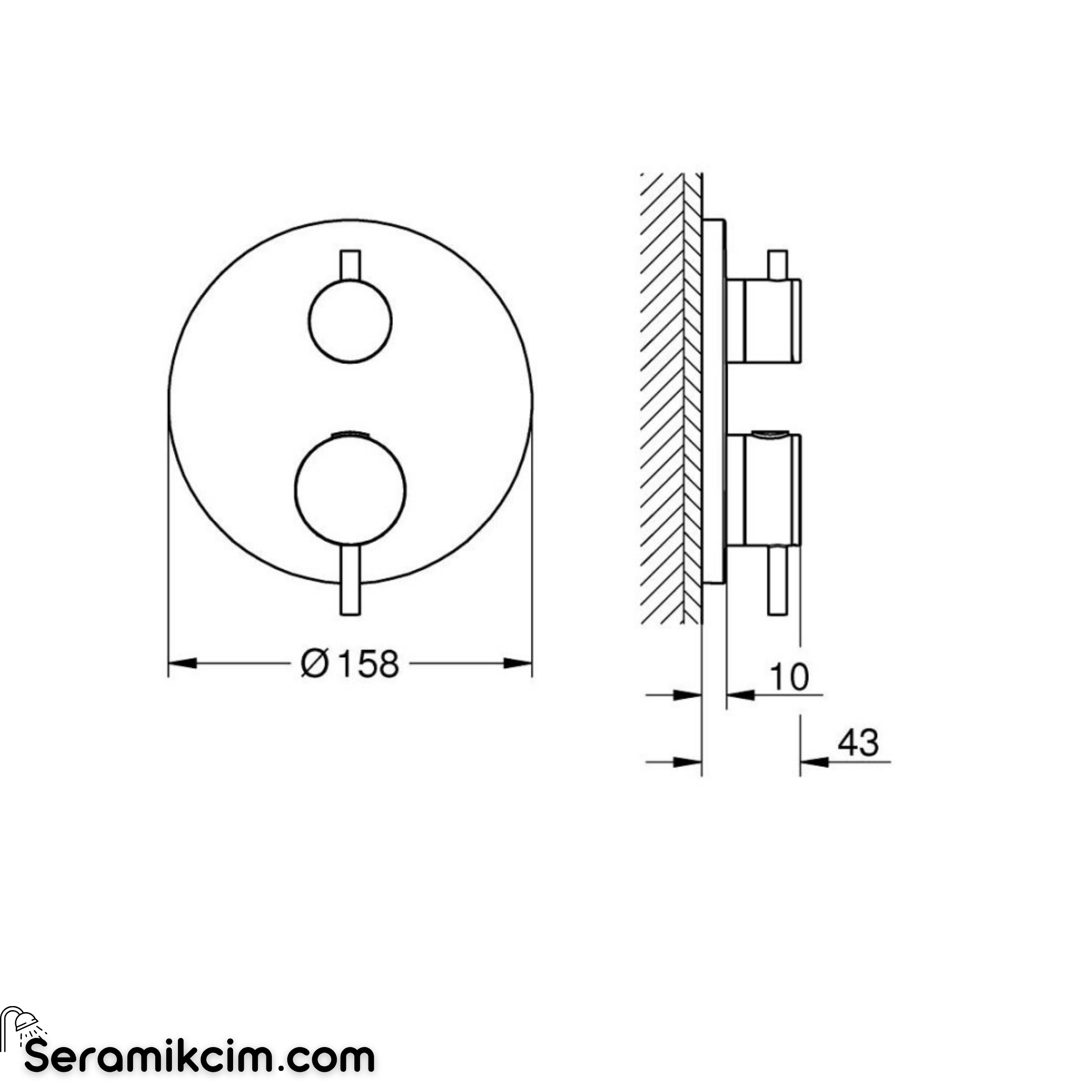 Grohe Atrio Termostatik Banyo/Duş Bataryası (Sıva Üstü Grubu), 2 Yollu, Parlak Bakır 24358DA0