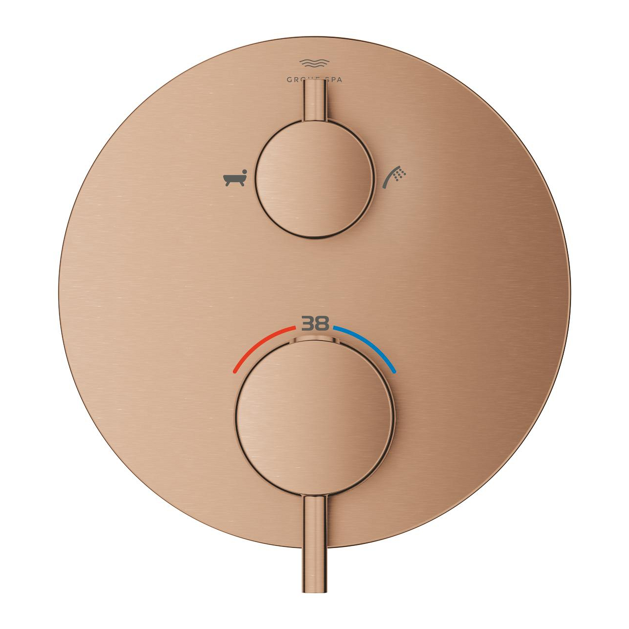 Grohe Atrio Termostatik Banyo/Duş Bataryası (Sıva Üstü Grubu), 2 Yollu, Fırçalı Bakır 24359DL0