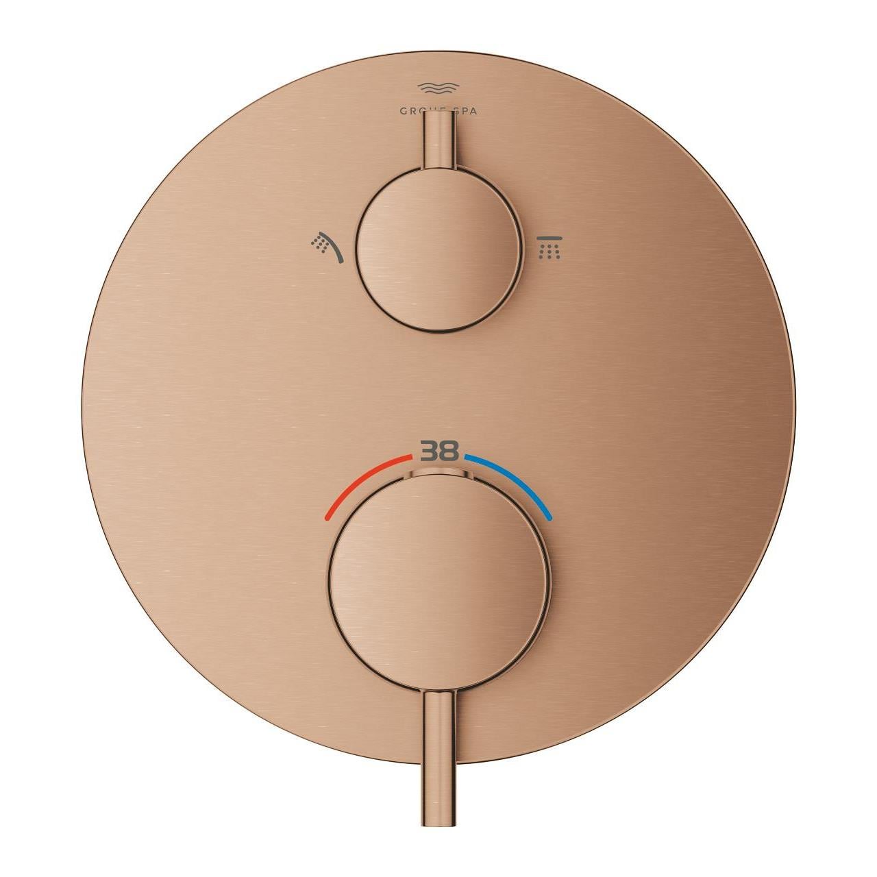 Grohe Atrio Termostatik Banyo/Duş Bataryası (Sıva Üstü Grubu), 2 Yollu, Fırçalı Bakır 24358DL0
