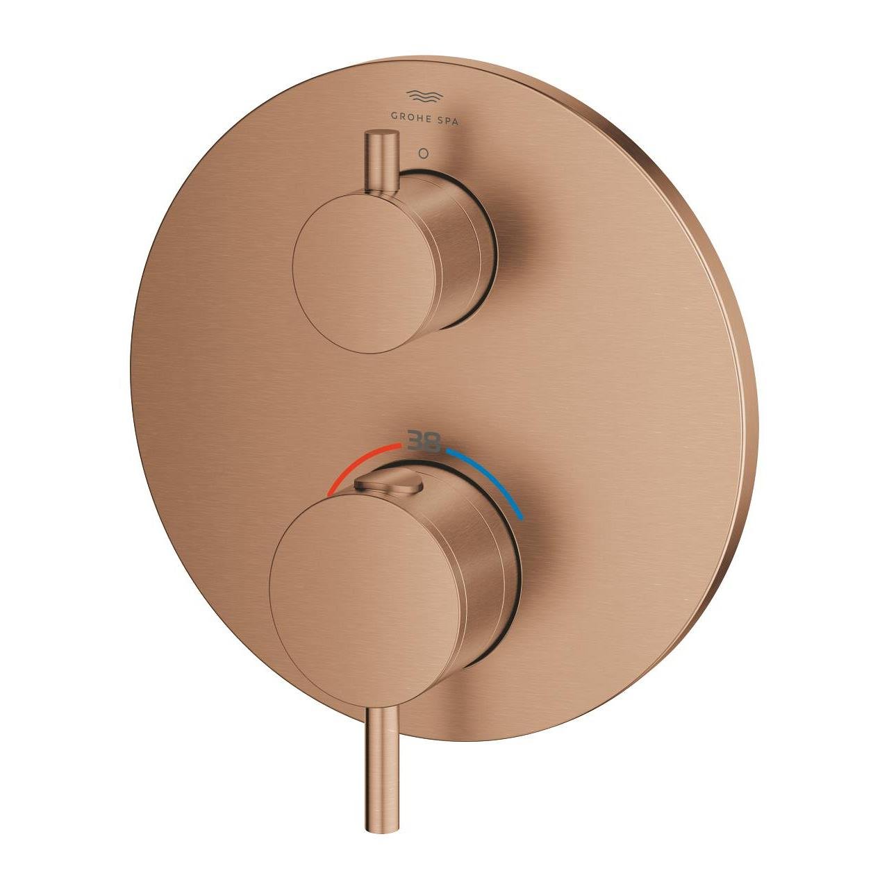 Grohe Atrio Termostatik Banyo/Duş Bataryası (Sıva Üstü Grubu), 2 Yollu, Fırçalı Bakır 24358DL0