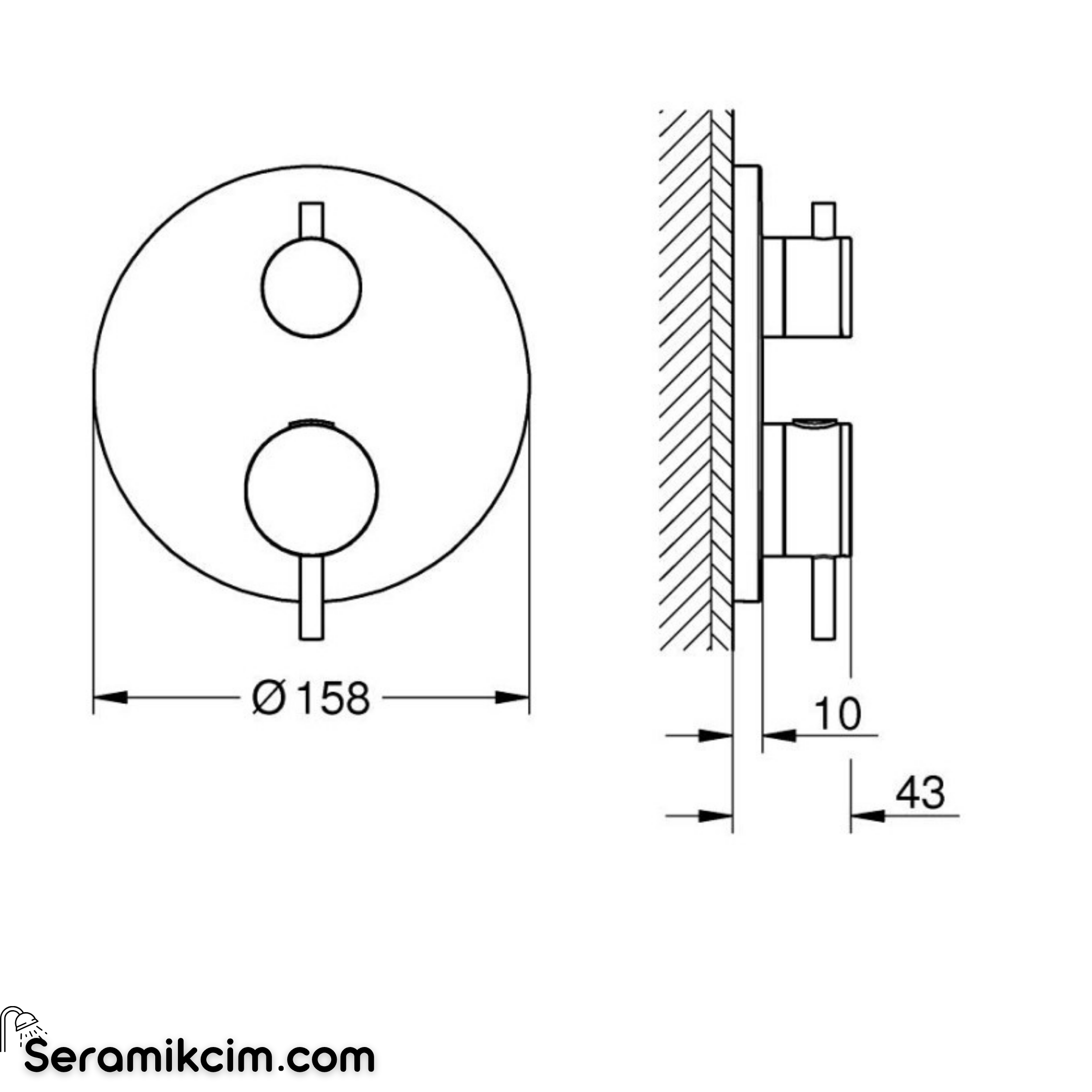 Grohe Atrio Termostatik Banyo/Duş Bataryası (Sıva Üstü Grubu), 2 Yollu Krom 24358000