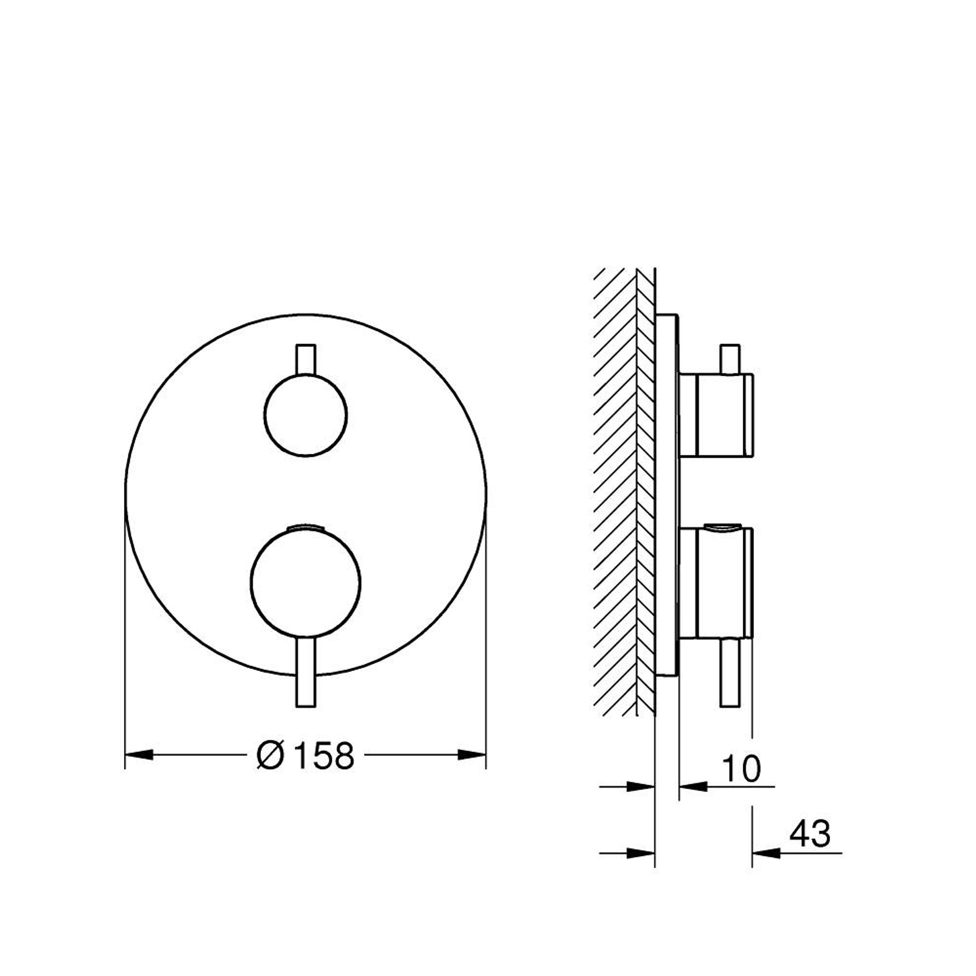 Grohe Atrio Termostatik Batarya 1 Çıkışlı Açma Kapama Valfli Fırçalı Sert Grafit 24357AL0