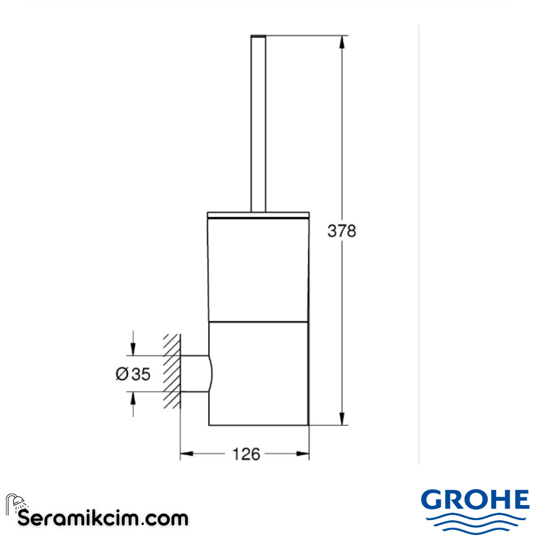 Grohe Atrio Tuvalet Fırçalığı, Parlak Bakır 40892DA0 - 40892DA0